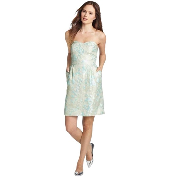 Kate Spade Jacquard Faye Dress Size 2 Strapless Sweetheart Neckline NWT - Picture 1 of 12